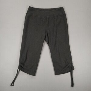 Champion Womens Medium M Gray Cotton Capris Sweatpants Jogger Crops